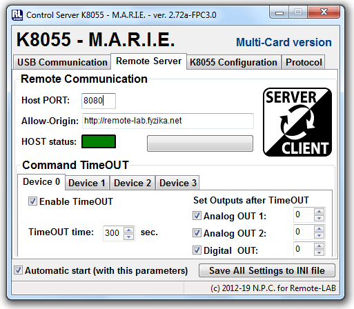 K8055-MARIE Remote Server